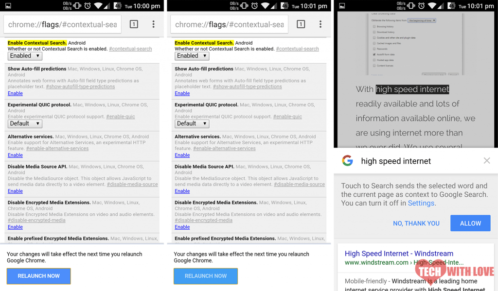  enable touch to search on google chrome for android 4